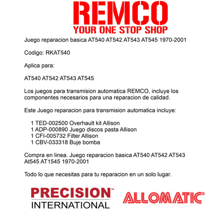 Juego reparacion basica AT540 AT542 AT543 AT545 1970-2001