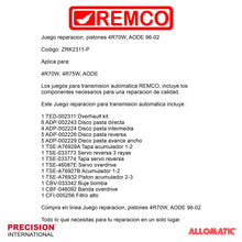 Juego reparacion  pistones con 4R70W AODE 96-02