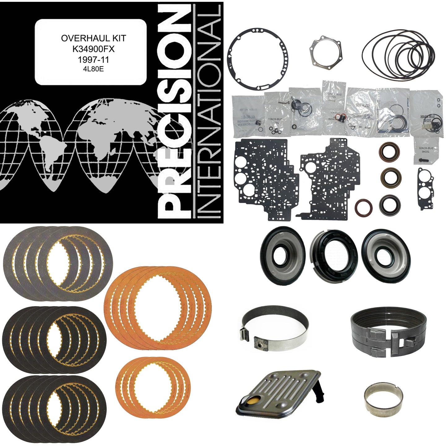 Juego reparacion con pistones y banda reversa 4L80E 1997-