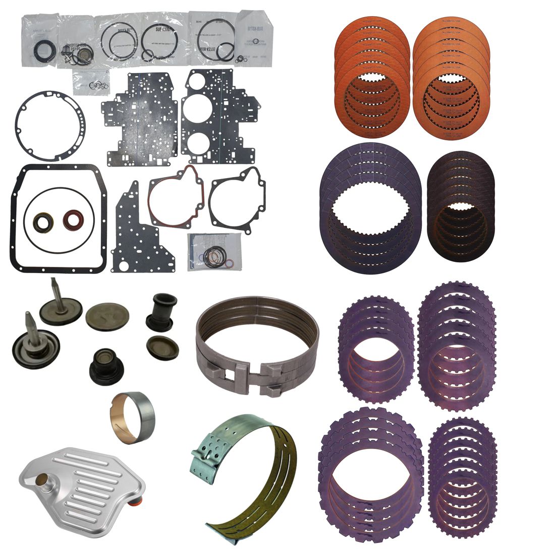 Juego reparacion con pistones banda reversa y discos acero 4R75W 2003-