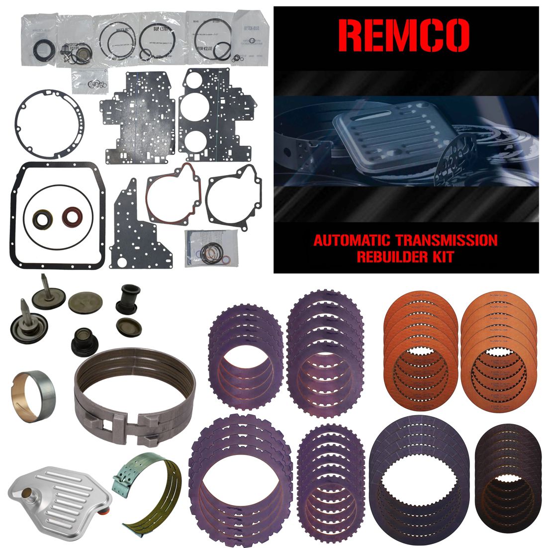 Juego reparacion con pistones banda reversa y discos acero 4R75W 2003-