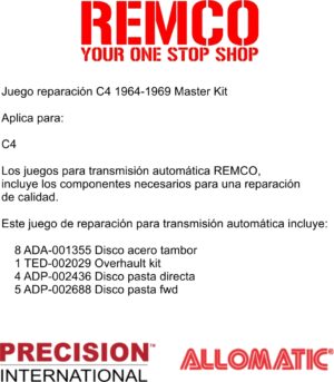Juego reparación C4 1964-1969 Master Kit