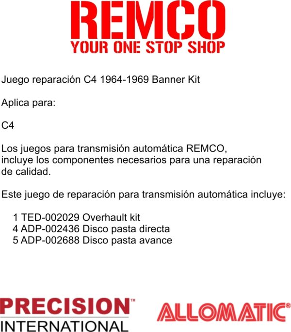 Juego reparación C4 1964-1969 Banner Kit